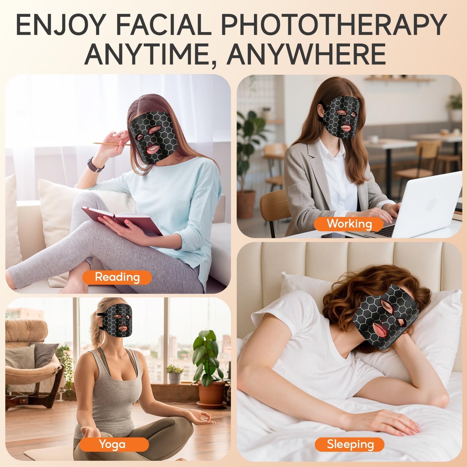 Red Light Therapy Mask for Face,Led Light Therapy Mask FM-01, Portable Red Light Therapy Mask (1PC)
