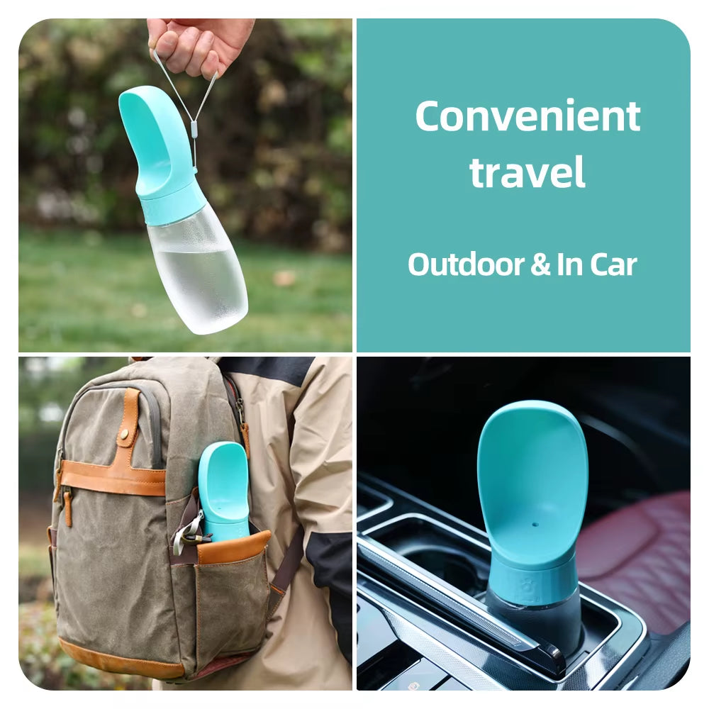 Portable Leak Proof Dog Water Bottle Dispenser with Bowl Food Grade Plastic Pet Water Drinking Bottle for Pets Outdoor Walking