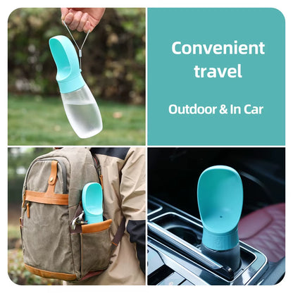 Portable Leak Proof Dog Water Bottle Dispenser with Bowl Food Grade Plastic Pet Water Drinking Bottle for Pets Outdoor Walking
