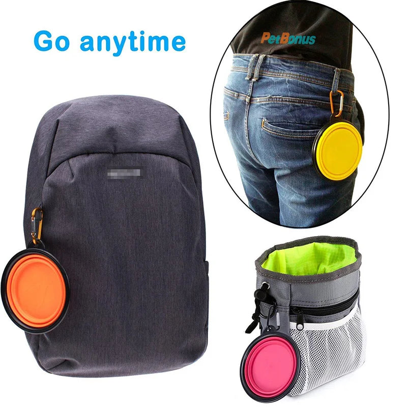 New Portable Silicone Pet Feeder Collapsible Car Carry Pet Bowls Food Water Feeding Dog Cat Outdoor Travel Food Bowls Container