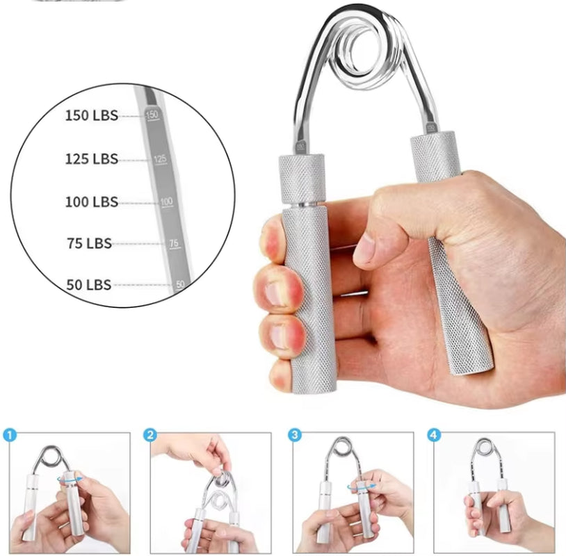 Metal Hand Grip 100LB-350LB No Slip Heavy-Duty Aluminium Strengthener for Arms Wrist & Forearm Strength Training