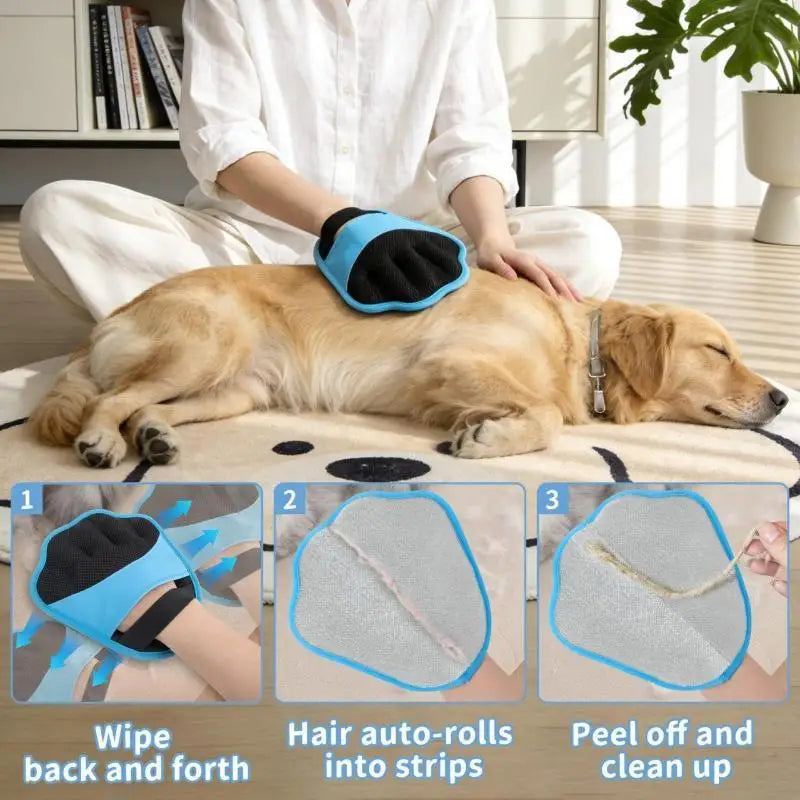 Pet Hair Remover Electrostatic Gloves, 2025 New Pet Hair Removal Glove for Cats & Dogs, Double-Sided Reusable Electrostatic