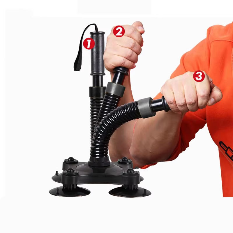 Anchored Power Twister Arm Wrestling Resistance Spring Bar Exerciser Biceps and Forearm Workout Tool for Power Wrists Training