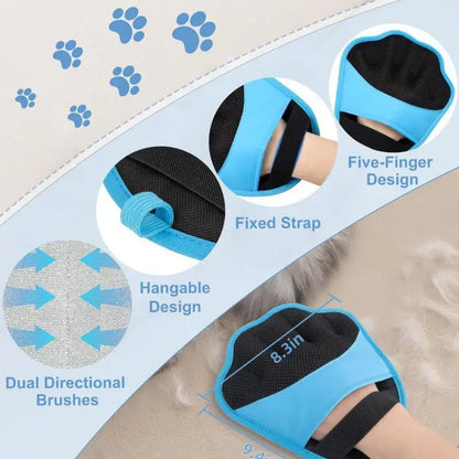 Pet Hair Remover Electrostatic Gloves, 2025 New Pet Hair Removal Glove for Cats & Dogs, Double-Sided Reusable Electrostatic