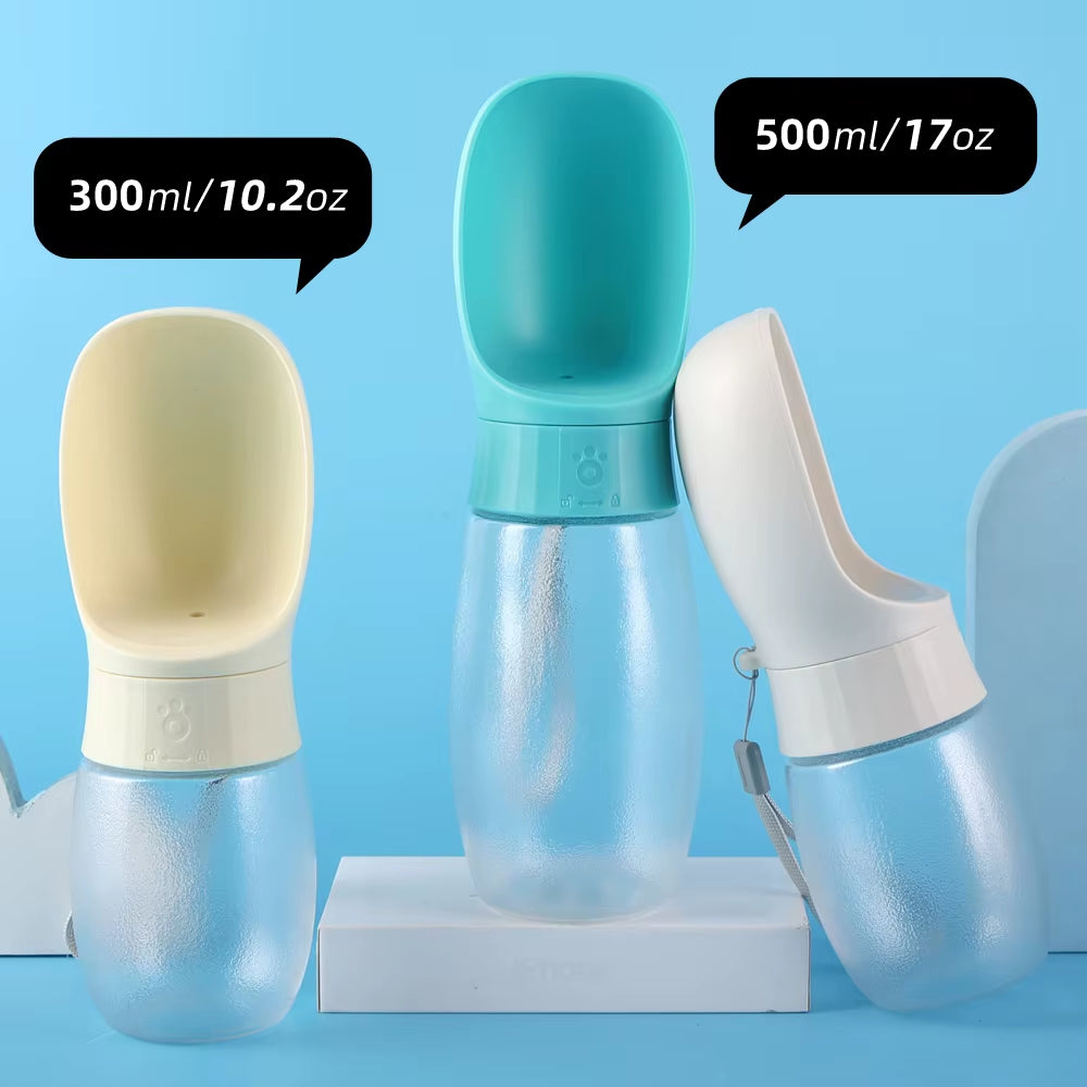 Portable Leak Proof Dog Water Bottle Dispenser with Bowl Food Grade Plastic Pet Water Drinking Bottle for Pets Outdoor Walking